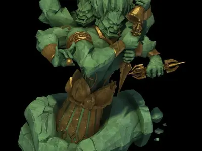Stone Art Stone Sculpture - Hand Holding Statue 3D model