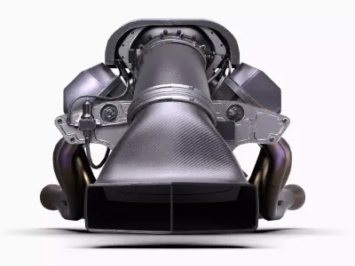 Prostock NHRA Drag Race V8 Engine Low-poly 3D model