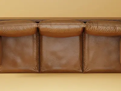 Leather Couch Low-poly 3D model