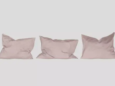 Three Soft Pillows Low-poly 3D model