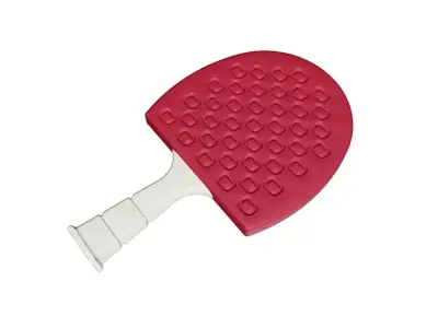 Classic Table Tennis Racquet Low-poly 3D model