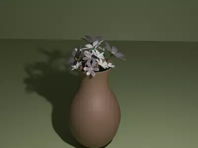Vase with Flowers Decorative 3D Model Low-poly 3D model
