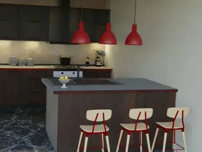 Modern Kitchen 3D model buy