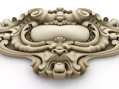 Cartouche classic decorative ornament cnc 3d printing stl 03 3D model