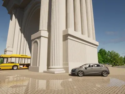 Roman Gate  Low-poly 3D model