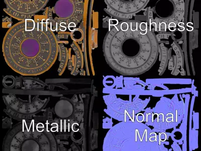 Mystic Amulet Bronze model pack Low-poly 3D model