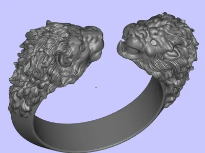   ring couple Kind Lions 3D print model