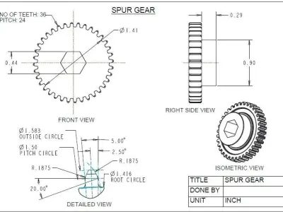 Spur gear 3D model
