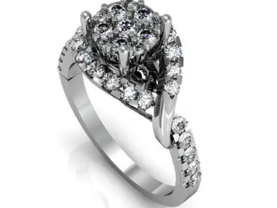 daimond ring 3D print model 14