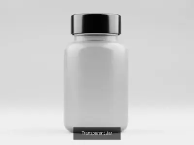 Transparent Jar with sauce bottle 3D Model Pack