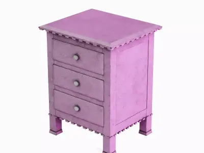 Old Wooden Dresser A 07 Low-poly 3D model