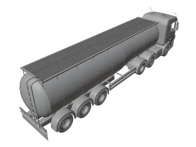 Tank truck unbranded 3D model