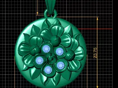 Luxury Floral Cluster Medallion 3D Printable Model 3D print model