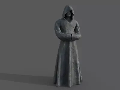 Hooded Statue Low-poly 3D model