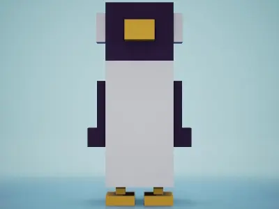 Voxel - Penguin Low-poly 3D model