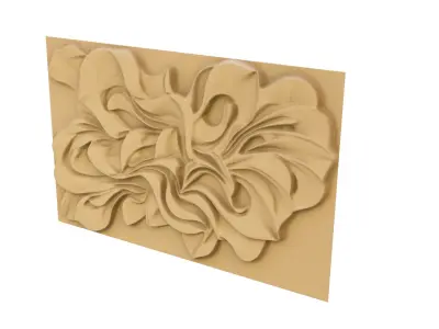 modern panel wall decor set wall relief mural CNC 80 3D model