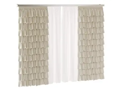 Curtains for childrens room 3D model