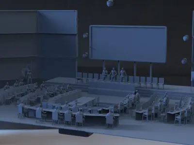 Secret conference Hall 3D model