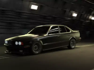 Black Car Low-poly 3D model