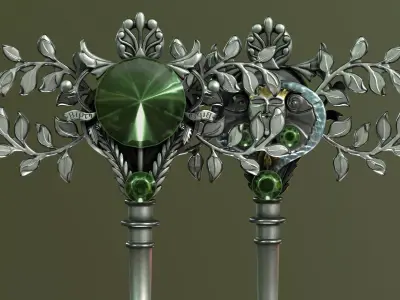 spring key Low-poly 3D model