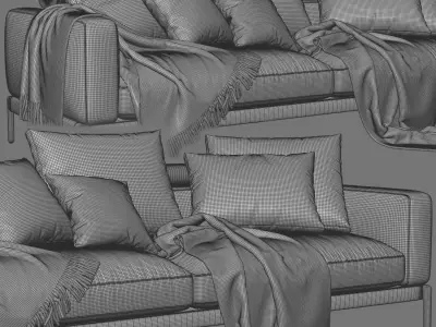 Flexform Romeo Sofa 2 Seats 02 3D model