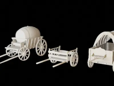 10 base mesh wagon 3D model