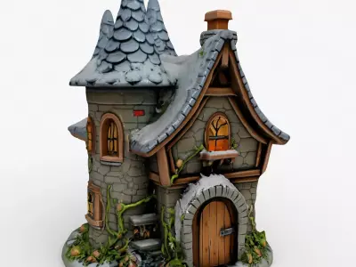 Fantasy Cottage Low-poly 3D model