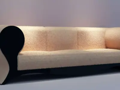 fur sofa 3D model