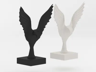 Bird Statue for decoration Low-poly 3D model