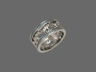 ring seven elephants N - 209 3D print model