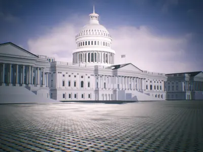 United States Capitol low poly Low-poly 3D model