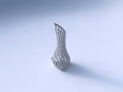 Vase puffy tappered triangle with bubble grid lattice 3D print model