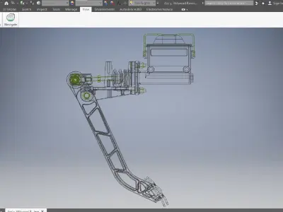Reverse Mount Pedal with Master Cylinders  3D model
