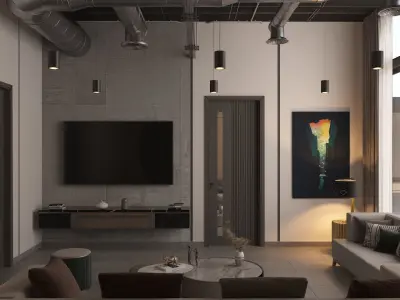 3D Reception - Dining Interior design project 3D model