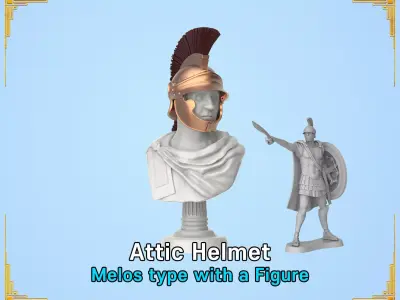 Attic Helmet of melos type with a figure 3D print model