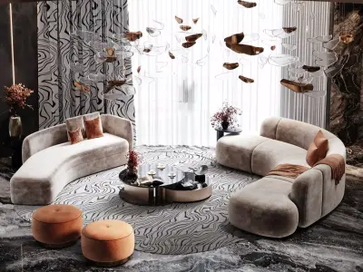 Luxury Contemporary 3D Scene 3D model