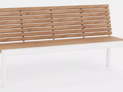 Modern Outdoor Bench V2 Low-poly 3D model