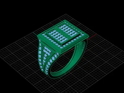 Print Ready STL 3DM  Gents Rings Diamond Men Ring  3D print model 29