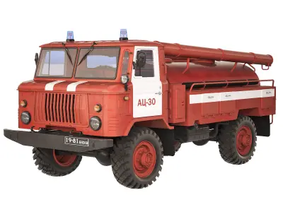 GAZ 66 AC-30 firetruck 1971 3D model