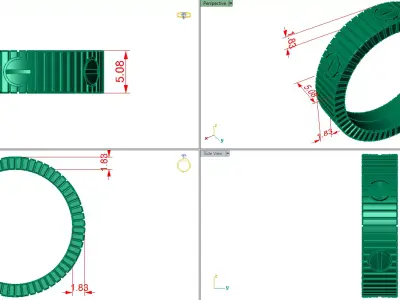 weeding band line all around with screw  3D print model