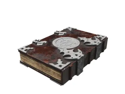 Old spell book Low-poly 3D model