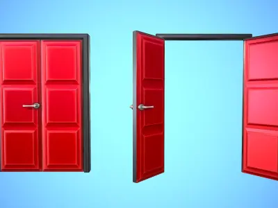 DOOR 1 CARTOON STYLIZED HOME HOUSE Low-poly 3D model