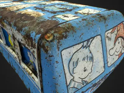 Old USSR Soviet Metal Toy Car Express Bus 3D model