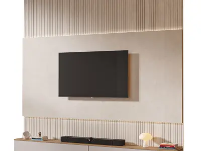 TV wall set 02 3D model
