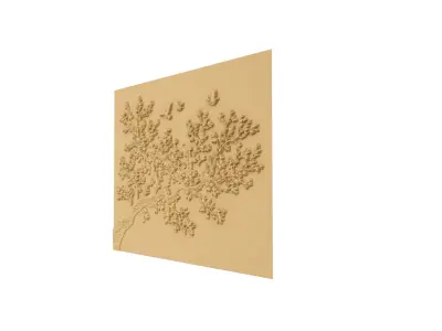modern panel wall decor set wall relief mural CNC 124 3D model