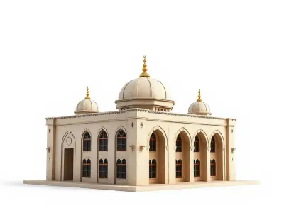 Arabic Mosque Architecture Textured Stone model pack Low-poly 3D model