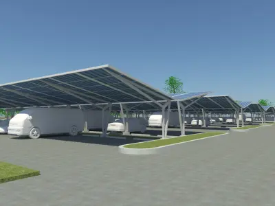 Layout for solar carport 3D model