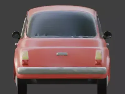 Stylized Pink Cartoon Compact Car 3D Model Low-poly 3D model