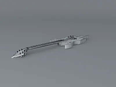 The Punisher guitar Free 3D model