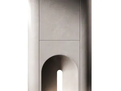 Fireplace Arched semicircular portal hearth area 3D model